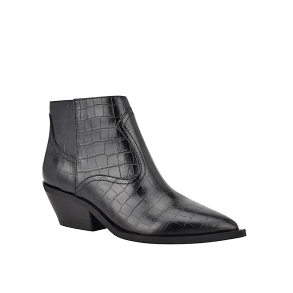 Guess Women’s Nebila Western Ankle Booties Black Faux Leather